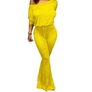 Casual Yellow Women's Jumpsuit